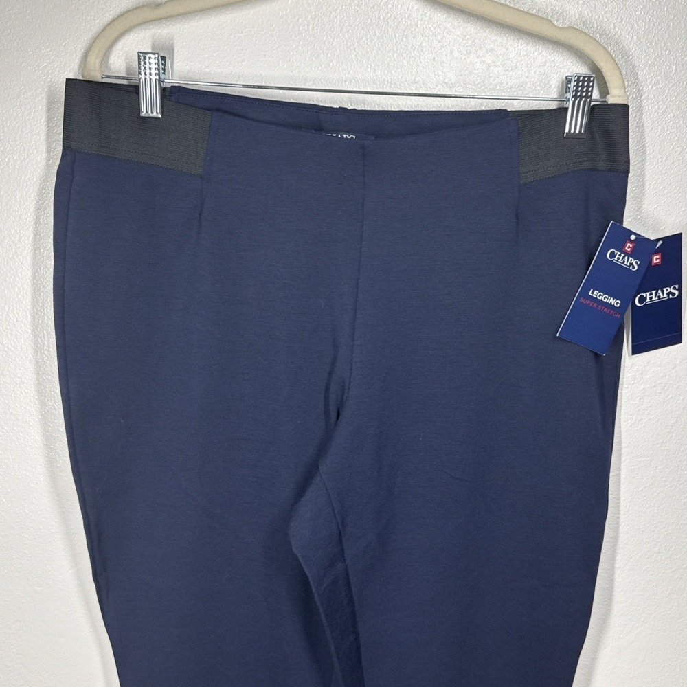 NWT Chaps Blue‎ Sculpting Leggings XL Super Stretch Slim Leg Holiday Edition - Picture 5 of 12